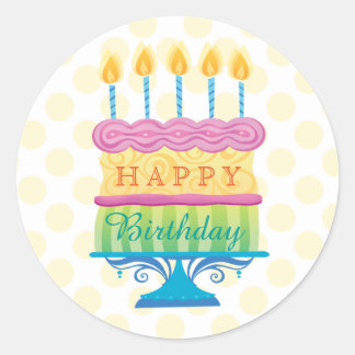 Birthday Cake Stickers | Zazzle