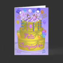"Happy Birthday" cake (Spanish) cards