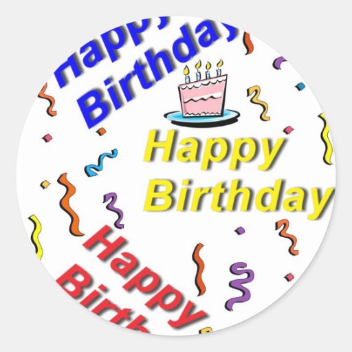 Happy Birthday Cake Sticker Zazzle