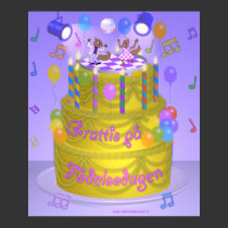 "Happy Birthday" cake (Swedish) posters