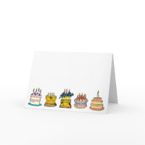 Happy Birthday Cakes Greeting Card