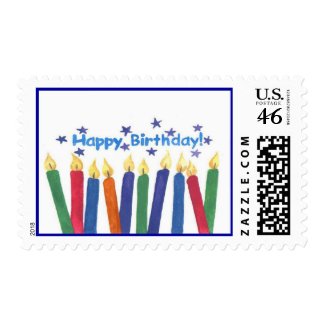 Happy Birthday Candles - Postage stamp