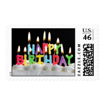 Happy Birthday Candles Postage Stamps
