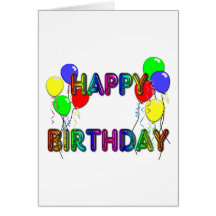 Happy Birthday Card Ballons D1