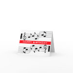 Happy Birthday Card Music Note Score White card