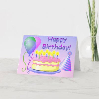 Happy Birthday Card Template by AuntBetsy. Colorful Birthday card template, 