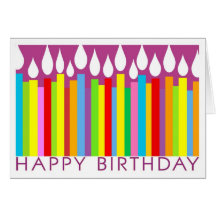 Happy Birthday Card with Candles - General