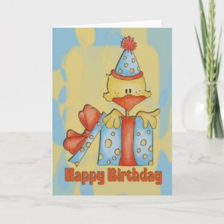Happy Birthday Card with Duck