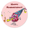 Happy Birthday Cartoon Berry Custom Stickers by zooogle Happy Birthday Cartoon Berry Custom Stickers