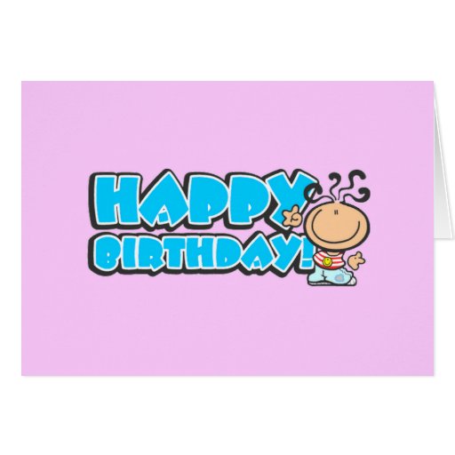 Happy Birthday cartoon pink Card