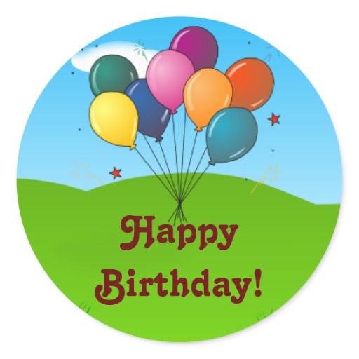 Happy Birthday! Celebration Balloons Sticker Zazzle