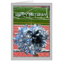 Happy Birthday Cheer pom pom Greeting Card
