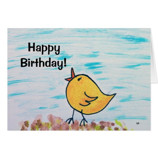 happy birthday chick greeting card