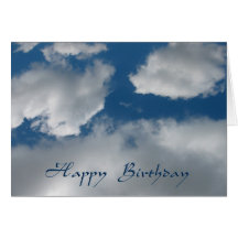 happy birthday clouds greeting cards