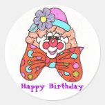 Happy Birthday Clown Stickers
