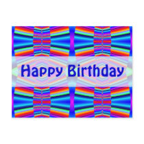 Happy Birthday Colorful fractal postcards by DonnaGraysonAbstract Happy Birthday Colorful fractal postcards