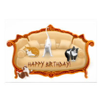 Happy Birthday Couch Cats Print by twopurringcats Happy Birthday Couch Cats Print