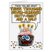 Happy Birthday Cupcake - 10 years old Greeting Card
