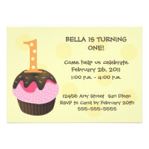 Happy Birthday Cupcake 1-yellow invitations