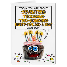 Happy Birthday Cupcake - 47 years old Greeting Cards