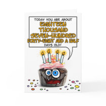Happy Birthday Cupcake - 51 years old Card