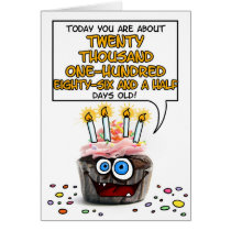 Happy Birthday Cupcake - 55 years old cards