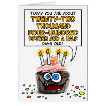 Happy Birthday Cupcake - 61 years old cards