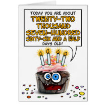 Happy Birthday Cupcake - 62 years old cards