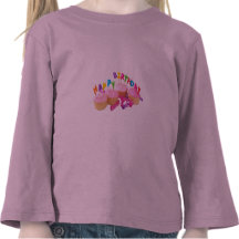Happy Birthday Cupcake and Candles Tee Shirts