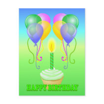 Happy Birthday Cupcake Balloons Postcard