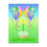 Happy Birthday Cupcake Balloons Postcard