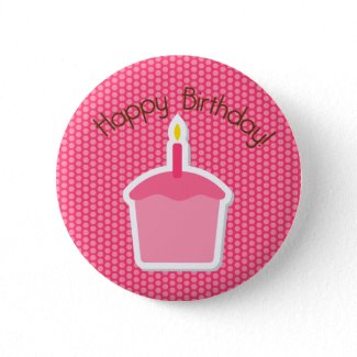 Happy Birthday Cupcake Button zazzle_button