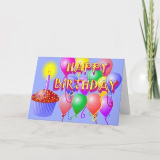 Happy Birthday Cupcake Card