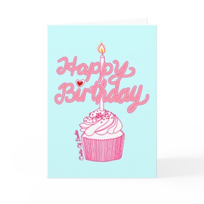 Happy Birthday Cupcake Doodle Art Card by oodlesdoodles