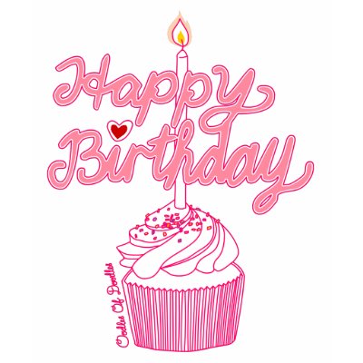 Happy Birthday Cupcake Doodle Art T-Shirt by oodlesdoodles