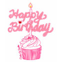 Happy Birthday Cupcake Doodle Art T-Shirt