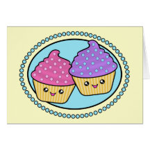 Happy Birthday Cupcake Kawaii Card