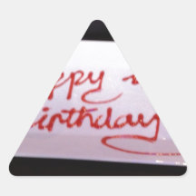 Happy birthday cupcake triangle stickers