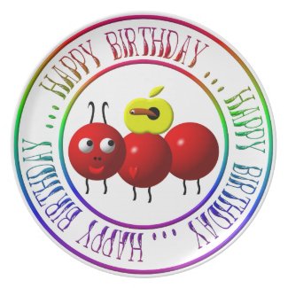 Happy Birthday - Cute ant with apple
