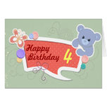 Happy Birthday - Cute Bear Custom Age Card