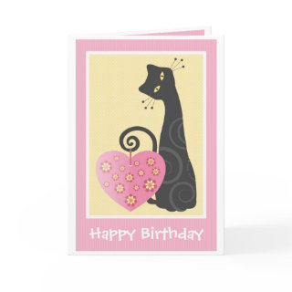 Happy Birthday Cute Kitty Greeting Card