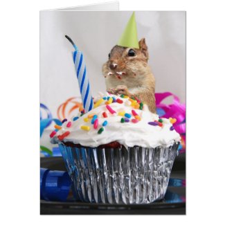 Happy Birthday Cute Little Chipmunk Greeting Card