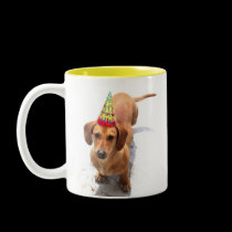 Happy Birthday Dachshund Large Mug mugs
