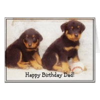 Happy Birthday Dad Rottweiler greeting card