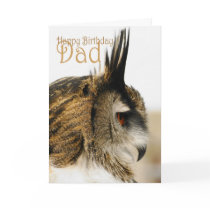 Happy Birthday Dad with Eagle Owl cards by moonlake Happy Birthday Dad with Eagle Owl cards