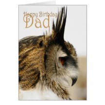 Happy Birthday Dad with Eagle Owl Greeting Cards