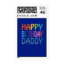 happy Birthday Daddy - Happy Colourful Stamp