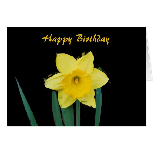 Happy Birthday Daffodil in Oils Greeting Card Zazzle