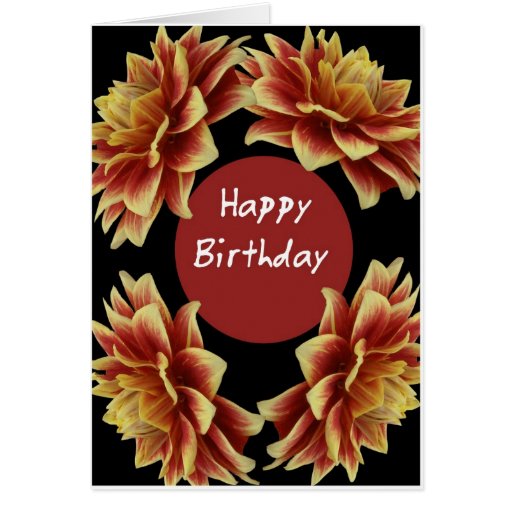 Happy Birthday dahlia Card | Zazzle