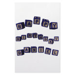 Happy Birthday Daniel toy blocks in blue. Stationery Paper